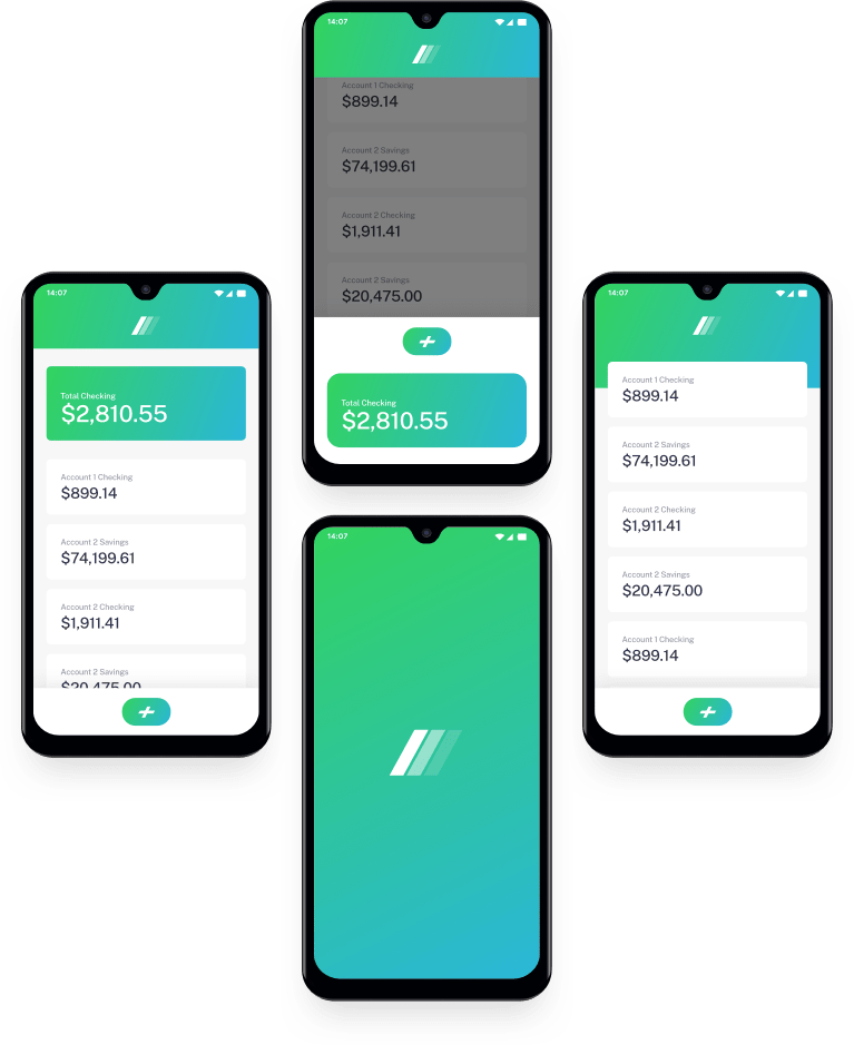 Banking app mockups